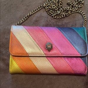 Kurt Geiger Rainbow Striped Clutch